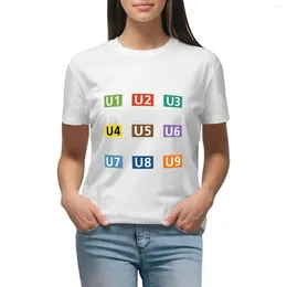 Women's Polos Berlin U-Bahn Line Symbols T-shirt Short Sleeve Tee Female Clothing Shirts Graphic Tees Designer Clothes Women Luxury