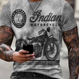 Men's T-Shirts INDIAN MOTORCYCLE Printed Mens T-Shirt Fashion Strt Vintage T Shirt For Men Sports Short Slve Tops T Casual Men Clothing T240505