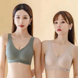 Bras A/B/C fixed cup sexy non convertible shoulder strap seamless wireless lingerie womens tank top bra push ups small breasts display largeL2405