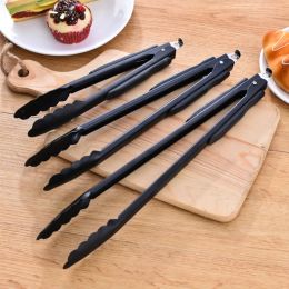 Accessories Silicone BBQ Grilling Tong Kitchen Cooking Salad Bread Serving Tong NonStick Barbecue Clip Clamp Stainless Steel Tools Gadgets