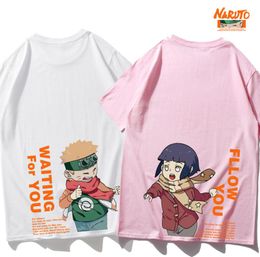 Japanese Harajuku Men T-shirt Cartoon Anime Hinata Uzumaki Printed Loose Short Sleeve Tops Lover Couple Matching T Shirts7711969