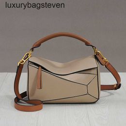 Loeiwe High end Designer Puzle bags for womens 2024 Trendy New Genuine Leather Womens Bag Geometry Bag Mini Small Crossbody Handheld Pillow Bag Original 1:1 with logo