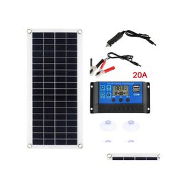 Vehicles Accessories Waterproof Car Solar Panel Kit 30W 100W 300W 12V Usb Charging Board With Controllerfor For Marine Rv Boat Drop De Dhg07