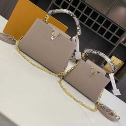 10A+ Mirror quality Designer bag Women bag chain shoulder strap single shoulder crossbody bag with python pattern lychee pattern four leaf clover handbag killer bag