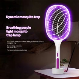 Zappers IN 1 Electric Flies Swatter Killer with UV Light Fly Zapper Racket Rechargeable Mosquito Racket Anti Bug Zapper