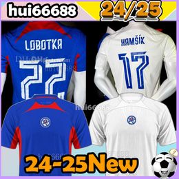 24/25 Slovakia soccer Jersey FABINHO AZEVEDO JUNINHO 2024 2025 Home Blue Away White men kit kids Football Shirt Short Sleeve Uniforms