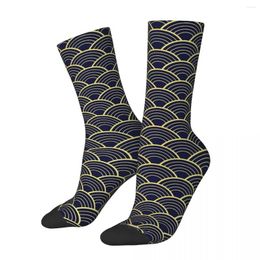 Men's Socks Funny Happy Japanese Pattern Circles Golden Premium Vintage Harajuku Geometric Patterns Casual Crew Crazy Sock