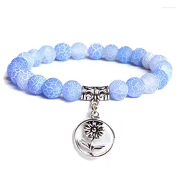 Strand Fashion Simple Weathered Agate Stone Bracelet Women Wreath Pendant Beaded Foreign Trade Jewelry