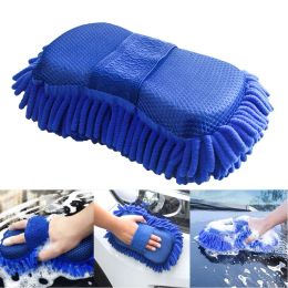 Gloves 1pcs Car Wash Sponge Block Car Wipe Special Coral Sponge Flexible Straps Chenille Gloves Microfiber Car Beauty Cleaning Tools