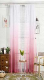 1PCS 200X100CM Gradient Sheer Curtain Tulle Window Treatment Voile Drape Valance 1 Panel Fabric Printed Curtains For Bedroom6453859