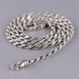 Chains UMQ Real S925 Pure Silver Fashion Six-Word Mantra Vajra Pestle Buckle Man Necklace Trendy Jewelry Accessories