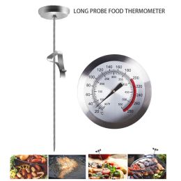 Gauges Long Probe Stainless Steel Fried Thermometer Large Dial Baking Pizza Turkey BBQ Cooking Meat Food Temperature Measurement