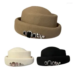 Berets Felt Top Hat Vintage Dome Fashion Beanie For Female Women