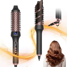 Curling Irons 1.5 inch hot brush creates loose and volume curly heating iron 9 setting ion curler comb Q240506