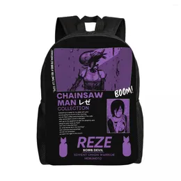 Backpack Chainsaw Man Laptop Women Men Fashion Bookbag For School College Student Reze Bags