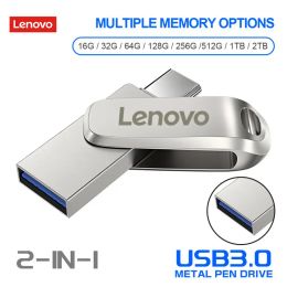 Adapter Lenovo Usb 3.0 Usb Flash Drivers Typec OTG Dual Interface Usb Stick 256GB Pen Drive 128GB Key Usb 2TB Flash Memory Stick Gift
