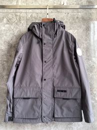 2024 Mens Goosess jacket windrunner fashion hooded sports windbreaker casual zipper Lockport Trench Jacket Lightweight Outdoor Jacket 2429M Gray Black Label