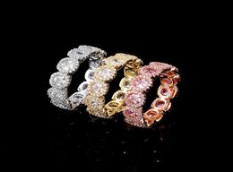 Cubic Zirconia Rings Bling 18K Gold Plating Mens Hiphop Ring 2020 Fashion Brand Jewelry Full Diamond Hip Hop Ring6884561