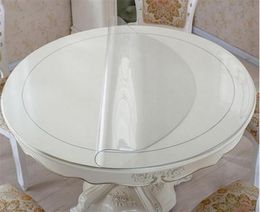 PVC Waterproof Tablecloth Round tablecloth Table Cover Transparent kitchen pattern oil tablecloth glass soft cloth 1 0mm mat T20073601200