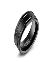 2019 Fashion Cool Men Tungsten Carbide Rings Pure Tungsten Black Rings for Men Jewellery 8mm Wide Men Wedding Engagement Rings6057162