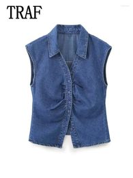 Women's Tanks Slim Fit Wrapped Sleeveless Top Women Silhouette Tops Woman Y2K Short Vest Party Sexy Spring