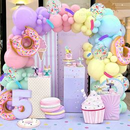 Candy Donut Balloon Garland Arch Kit Wedding Birthday Party Macaron Balloon Candy Ice Cream Latex Balloon Girls Baby Shower 240417