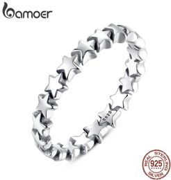 Fine Jewelrys BAMOER Genuine 925 Star For Women Wedding 100 925 Sterling Silver Stackable Finger Ring Jewelry PA71514536906