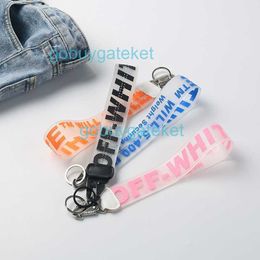 Offs Jelly Offs Lettered Printed Electroplated Backpack Pendant Mens and Womens Key Chain