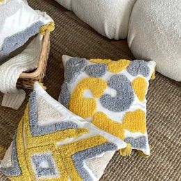 Cushion/Decorative Tassels Geometric Tufted Sofa Cover Home Decor Sofa Yellow Geometric Tuftedcase Bohemian Cushion Cover