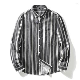 Men's Casual Shirts Cotton Fashion Wedding Pure All Wash Japanese Retro Light Business Cargo Long Sleeve Shirt