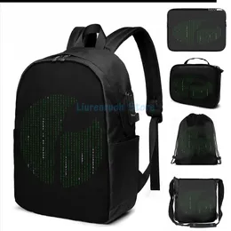 Backpack Funny Graphic Print There Is No Spoon USB Charge Men School Bags Women Bag Travel Laptop