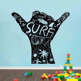 Stickers Surfing Wall decal Quote Surf rider Ocean Slip Surf school Water Surf board Wall Sticker Kids Room Decor Art Vinyl Decal B261