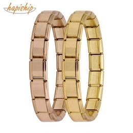 Chain Hapiship Top Womens Jewelry 9mm Wide Italian Elastic Charm Bracelet Fashion Stainless Steel Bracelet Jewelry G096 J240508