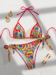 Women's Swimwear Print Bikini 2024 Sexy Micro Mujer Set Women Swimsuits Female Brazilian Biquini Swimming Suit String Beachwear