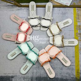 Double Letter Slippers Sandals New Summer Indoor Outdoor Flat Slippers Shoes Holiday Beach Slides