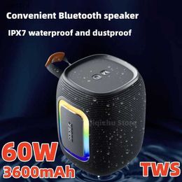 Portable Speakers SOOLK 60W high-power wireless Bluetooth speaker portable home outdoor waterproof speaker TWS with long battery life WX