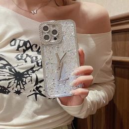 Designers Glitter Crystal Phone Cases For Iphone 15promax 14 13 15 12promax 11 Luxury Mens Womens Phonecases Full Cover Fashion Iphone Case
