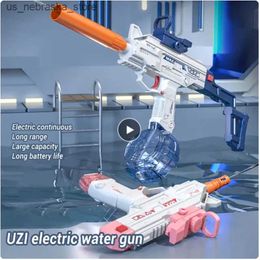 Sand Play Water Fun Electric Gun Beach Toy Swimming Pool Childrens Summer Outdoor Charging Long Distance Continuous Shooting Gift for Children and Boys Q240408