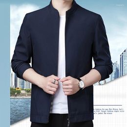 Men's Jackets Stand Collar Loose Casual Jacket Solid Colour Spring Social For Men Business Office Dress Coat Male Clothing 3XL
