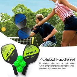 Pickleball Paddles Set Non-slip Rackets Honeycomb Core 4 Balls Portable Racquet Cover Carrying Bag Kit Men Women Indoor Outdoor 240508