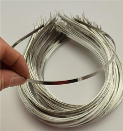 50pcs 4mm alice bands wide METAL HEADBAND Silver Colour Plain Lady Hair Bands Headbands No Teeth DIY1052697