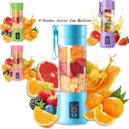 Portable Fruit Juice Blenders Summer Personal Electric Mini Bottle Home USB mini 6 Blades Juicer Cup Machine For Kitchen 240507