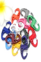 100pcspack Colorful Plastic S shape Carabiner Clips For Paracord Survival BraceletKeychain3450279