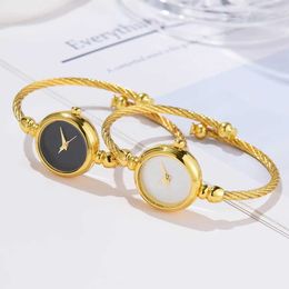 Women's Watches Couple Style Gold Sliver Bracelet Minimalist Wrist Fashion Steel Strap Womens Quartz Brand Casual Womens t Set