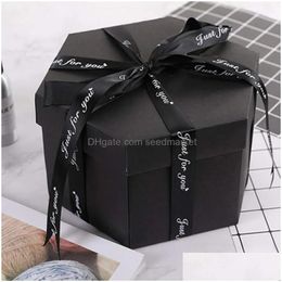 Gift Wrap 2 Colors Diy Surprise Explosion Box Memory Scrapbooking Po Kits Birthday Party Wedding Decoration Anniversary Gifts Drop D Dhlhj