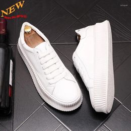 Casual Shoes White Leather Men Sneakers Hip Hop Trainers Man Flat Zapatillas Hombre