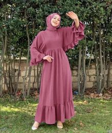Ethnic Clothing Muslim Women Abaya Jalabiay Party Dress Ruffles Caftan Dubai Turkey Kaftan Eid Ramadan Islamic Arabic Robe Gown Abayas