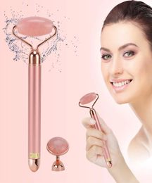 Electric Facial Jade Roller Vibrating Women Rose Face Relaxation Slimming Tool Quartz JadeRoller Massager Health Skin care Body H8714095