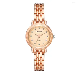 Wristwatches Trendy Rhinestone Small Dial Steel Bracelet Quartz Wrist Watch