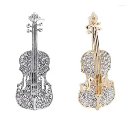 Brooches Musical Instruments Guitar Rhinestone Violin Cello Brooch Pins For Women Cute Metal Badges Fashion Jewellery Gift Friends